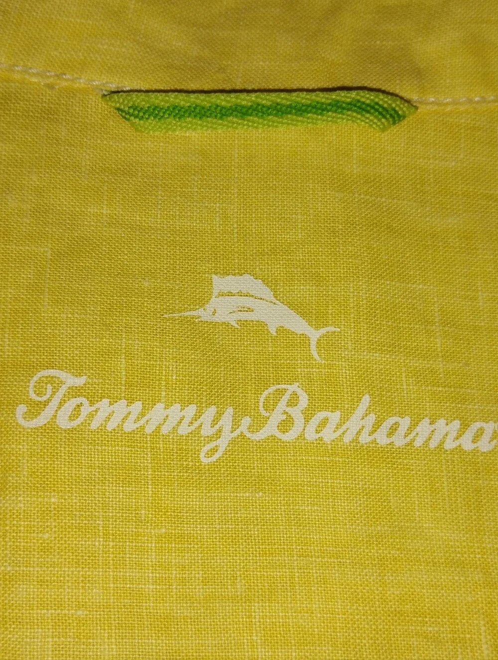 BRIGHT TOMMY BAHAMA YELLOW LINEN SHIRT